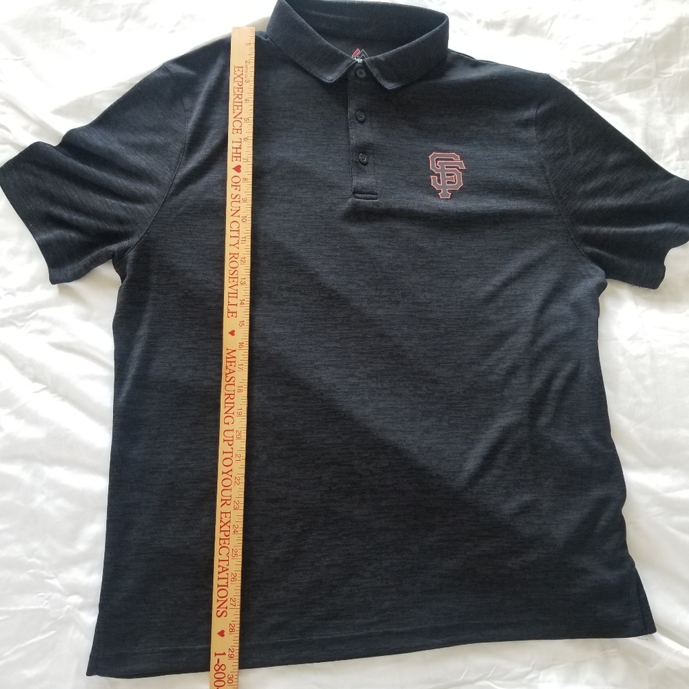 SF Giants Majestic XL Gray Short Sleeve Polo Shirt - Picture 8 of 9